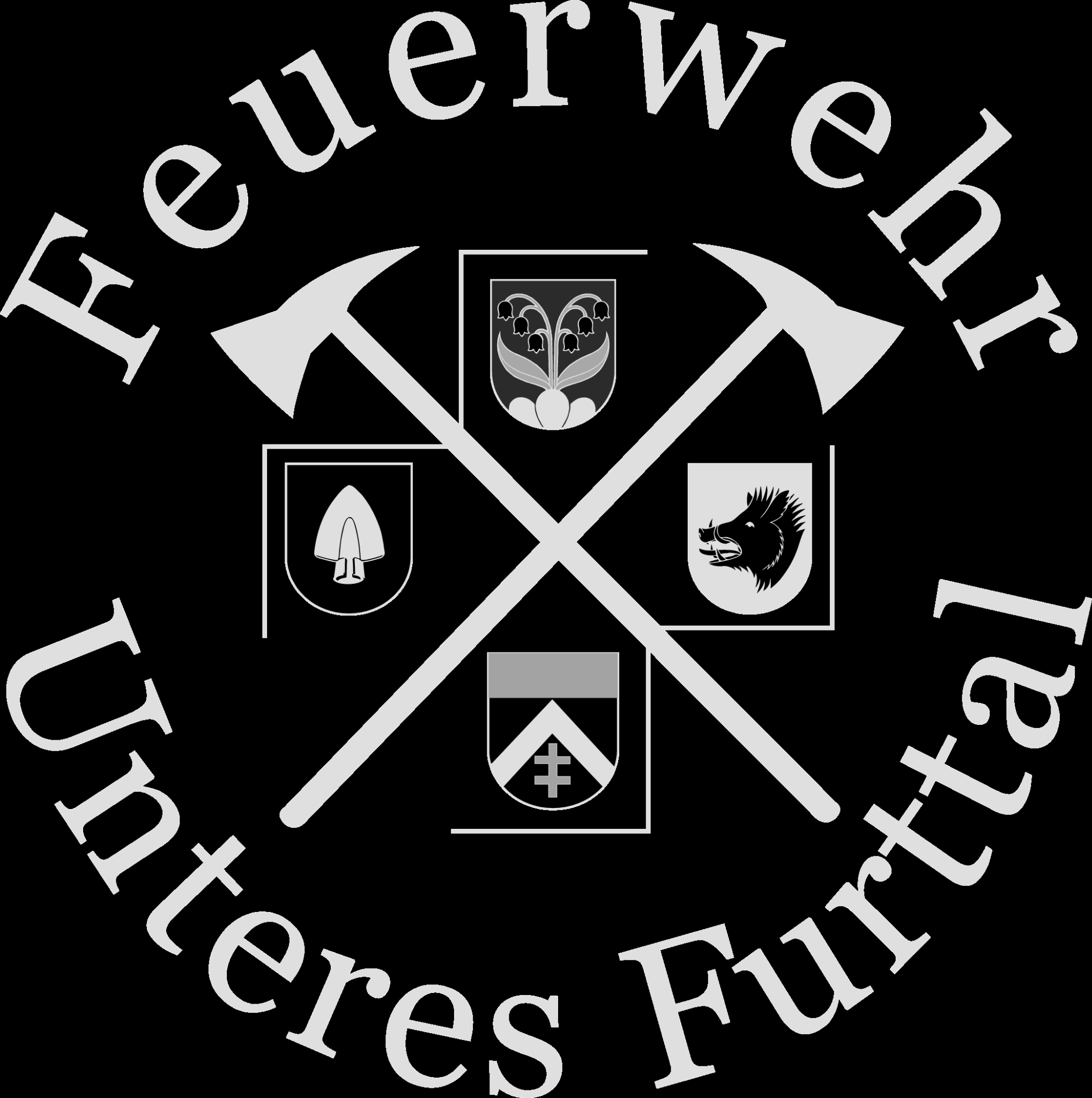 Logo Feuerwehr Unteres Furttal in Schwarz-Weiss